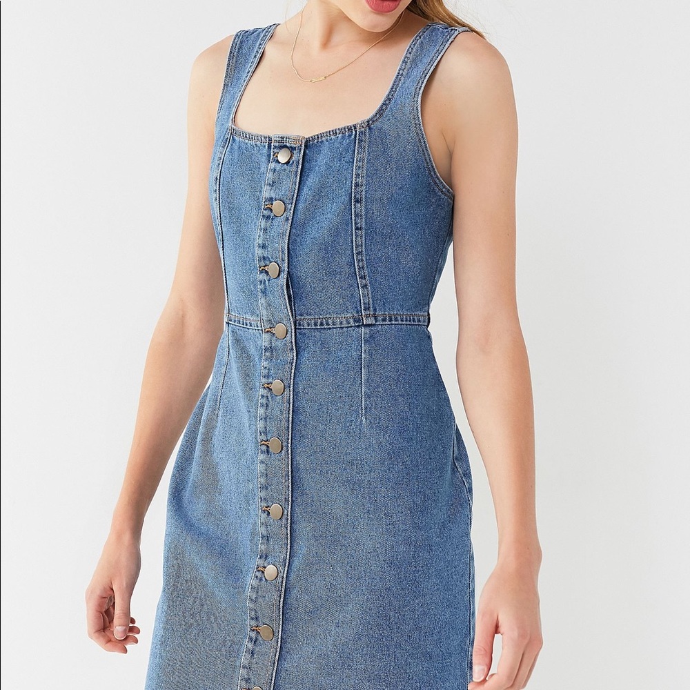 urban outfitters denim button down dress